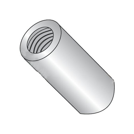 Newport Fasteners Round Standoffs, #4-40 Thrd Sz, 3/4 in Bd L, 18-8 Stainless Steel Plain, 1/4 in OD, 500 PK 359864